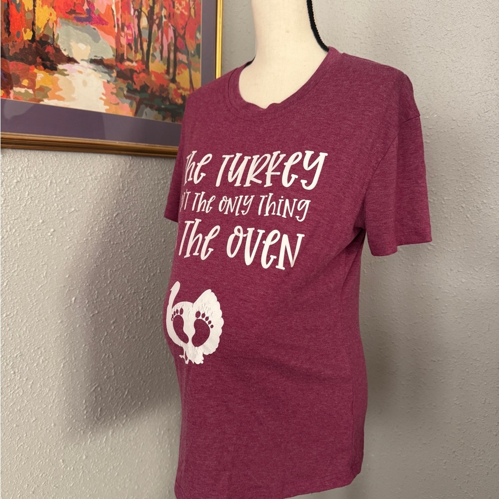 Women's Maroon Graphic Maternity Tee